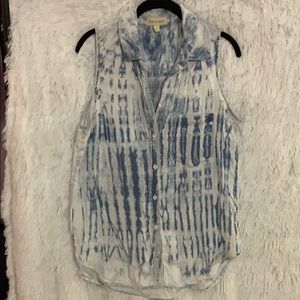 Acid Washed Button Up Tank